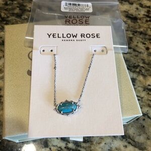 Nwt Yellow Rose silver Baroque Elisa turquoise necklace